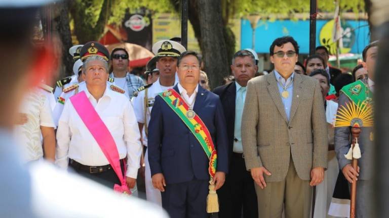 El presidente Luis Arce, durante la celebración del 180 aniversario del departamento de Beni. FOTO: Facebook (Luis Arce Catacora)